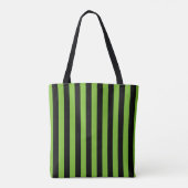 Green Black Stripe Halloween Tasche (Rückseite)
