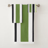 Green Black Stripes Badhandtuch Set (Insitu)
