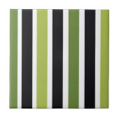 Green Black Stripes Fliese (Vorderseite)