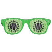 Green | Black Sunflower Adult Retro Party Sonnenbrille (Vorderseite)