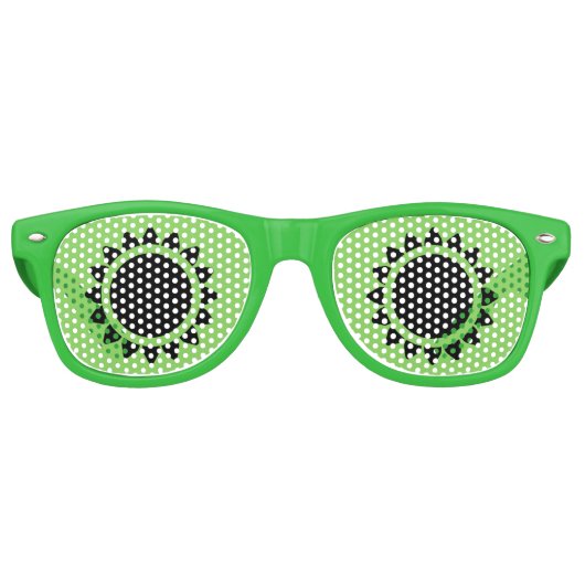 Green | Black Sunflower Adult Retro Party Sonnenbrille (Vorderseite)
