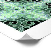 Green Black Swirl Inspiriert von Portugiesisch Azu Poster (Ecke)