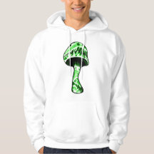 Green Black TieDye Mushroom Hooded Sweatshirt