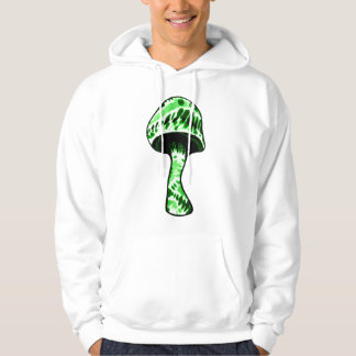 Green Black TieDye Mushroom Hooded Sweatshirt