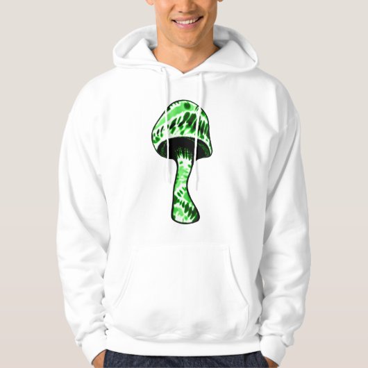 Green Black TieDye Mushroom Hooded Sweatshirt (Vorderseite)
