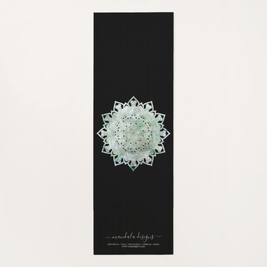 Green black two sided Mandala Yogamatte (Rückseite)