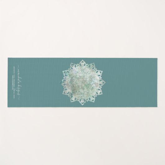 Green black two sided Mandala Yogamatte (Vorderseite (Horizontal))