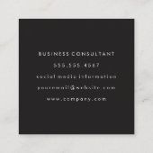 Green Black Two Tone mit weißer Grenze Quadratische Visitenkarte (Rückseite)