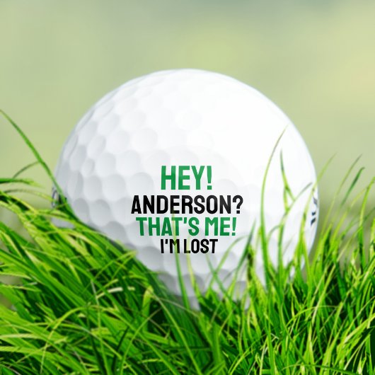 Green Black Typografy Funny Love Golf Ball