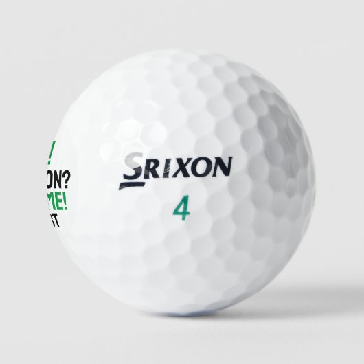 Green Black Typografy Funny Love Golf Ball (Logo)