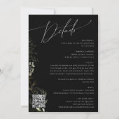 Green Black und Gold QR Code in einer Hochzeit Einladung (Rückseite)
