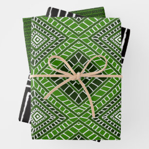 Green Black und White Kwanzaa Geschenkpapier Set