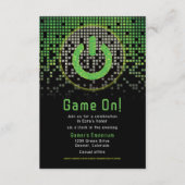 Green Black Video Game Gamer Bar Mitzvah Begleitkarte (Vorderseite)