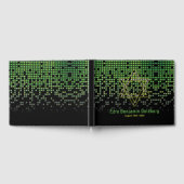 Green Black Video Game Gamer Bar Mitzvah Gästebuch (Voll)