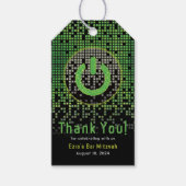 Green Black Video Game Gamer Bar Mitzvah Geschenkanhänger (Vorderseite)