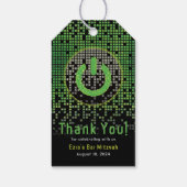 Green Black Video Game Gamer Bar Mitzvah Geschenkanhänger (Rückseite)