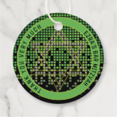 Green Black Video Game Gamer Bar Mitzvah Geschenkanhänger (Rückseite)