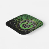 Green Black Video Game Gamer Bar Mitzvah Pappteller (Gewinkelt)