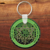Green Black Video Game Gamer Bar Mitzvah Schlüsselanhänger (Vorderseite)