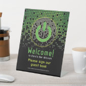 Green Black Video Game Gamer Bar Mitzvah Sockelschild (In SItu)