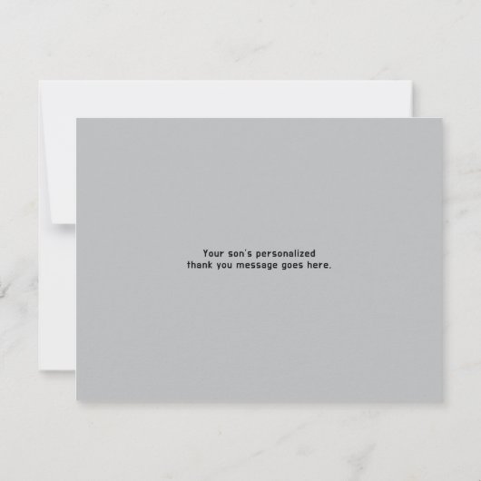 Green Black Video Gamer Bar Mitzvah Vielen Dank Dankeskarte (Rückseite)