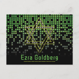 Green Black Video Gamer Bar Mitzvah Vielen Dank Postkarte