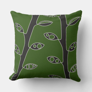 Green Black VINES Retro DESIGN Kissen Kissen