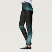 Green Black Wavy Pattern Women Workout leggings  (Links)