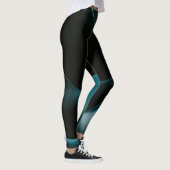 Green Black Wavy Pattern Women Workout leggings  (Rechts)