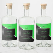 Green Black Wavy Silver mit Logo-Produktkennzeichn Alkoholflaschenetikett (Flaschen)