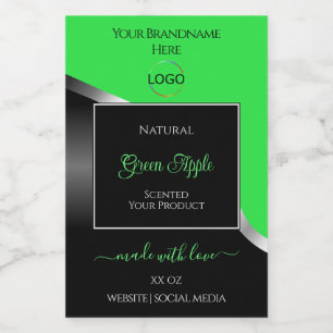 Green Black Wavy Silver mit Logo-Produktkennzeichn Lebensmitteletikett