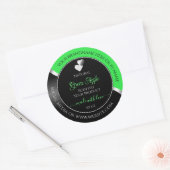 Green Black Wavy Silver Niedlich Hearts Product La Runder Aufkleber (Umschlag)