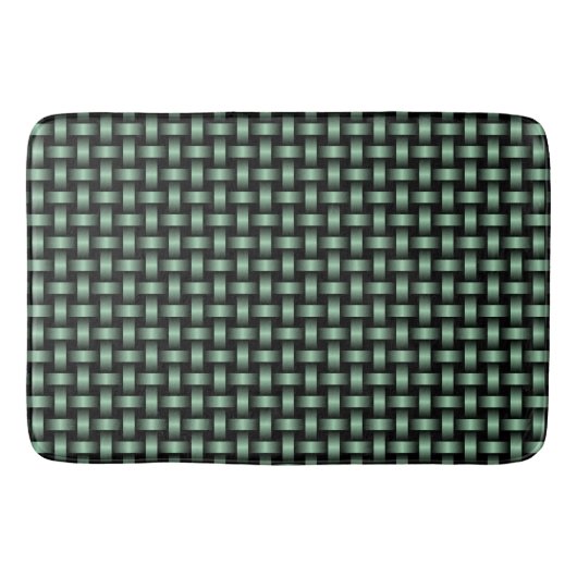Green Black Weave Pattern Badematte (Vorderseite)