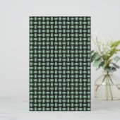 Green Black Weave Pattern Briefpapier (Stehend Vorderseite)