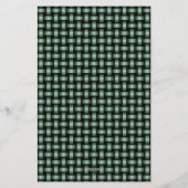 Green Black Weave Pattern Briefpapier (Rückseite)
