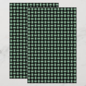 Green Black Weave Pattern Briefpapier (Vorne/Hinten)