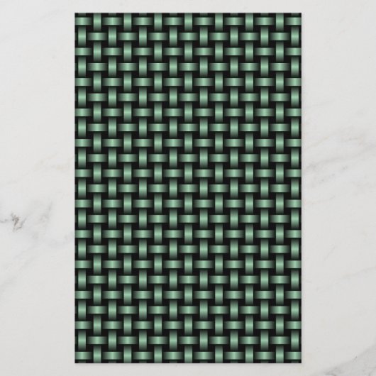 Green Black Weave Pattern Briefpapier (Vorderseite)