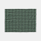 Green Black Weave Pattern Fleecedecke (Vorderseite (Horizontal))