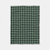 Green Black Weave Pattern Fleecedecke (Vorderseite)