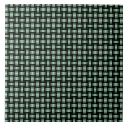 Green Black Weave Pattern Fliese (Vorderseite)