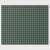 Green Black Weave Pattern Geschenkpapier (Flach)