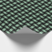 Green Black Weave Pattern Geschenkpapier (Ecke)