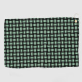 Green Black Weave Pattern Golfhandtuch (Horizontal)