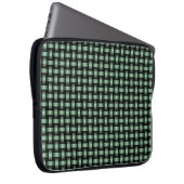 Green Black Weave Pattern Laptopschutzhülle (Vorne Rechts)