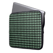 Green Black Weave Pattern Laptopschutzhülle (Vorderseite Links)