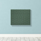 Green Black Weave Pattern Leinwanddruck (Insitu (Holzboden))