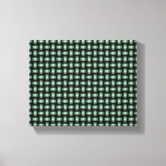Green Black Weave Pattern Leinwanddruck (Vorderseite)