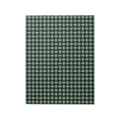 Green Black Weave Pattern Notizblock (Rotiert)