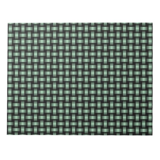 Green Black Weave Pattern Notizblock (Vorderseite)