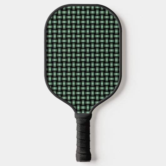 Green Black Weave Pattern Pickleball Schläger (Vorderseite)